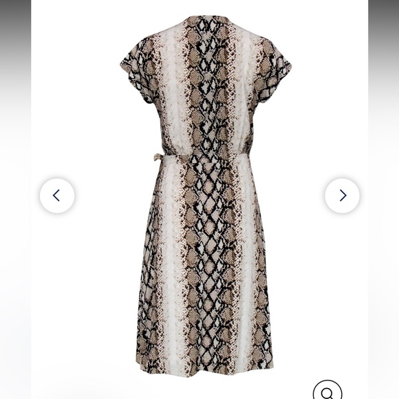 Joie - Beige & Black Snakeskin Print Wrap Dress - Picture 2 of 2
